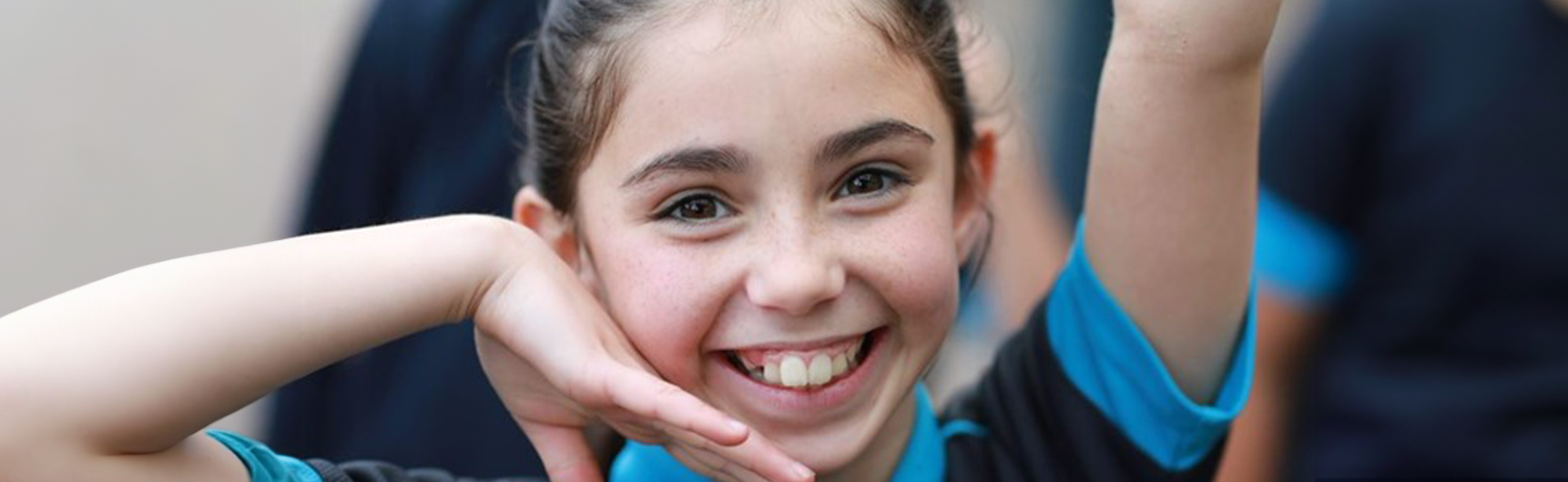 Girl smiling to camera