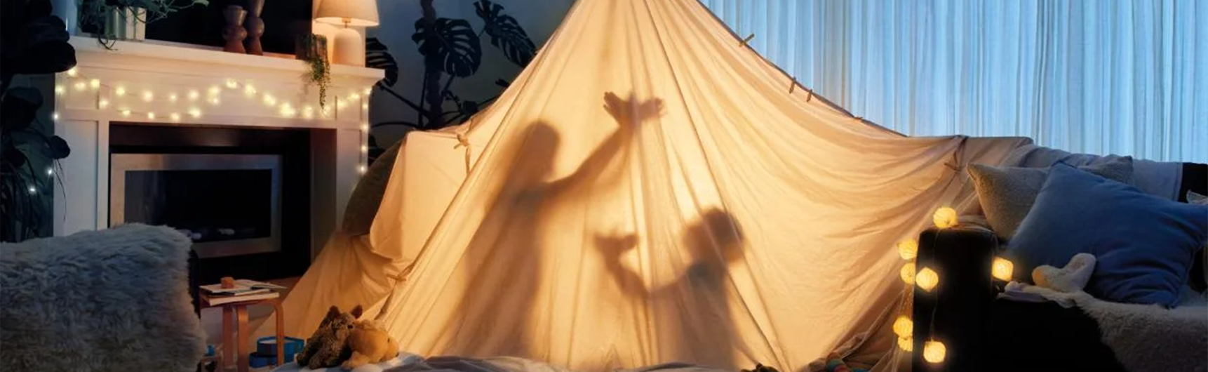 kids in pillow tent