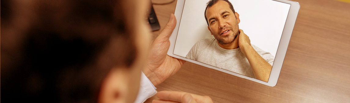 Southern Cross - A doctor provides an online consultation via a tablet computer A doctor provides an online consultation via a tablet computer