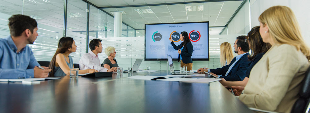 A team meeting in a conference room