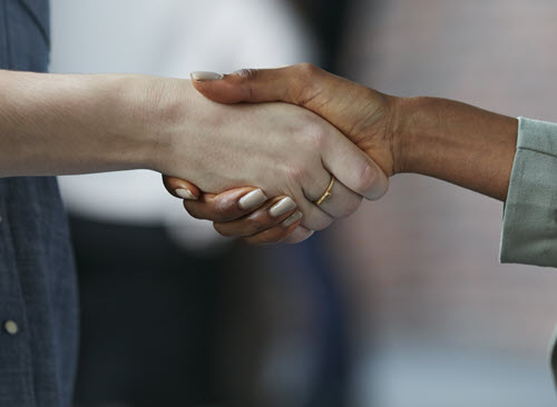 Two people shaking hands